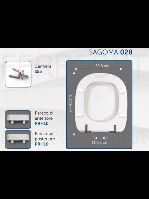 TECHNICAL DATA SHEET TOILET SEAT CINQUECENTO POZZI GINORI