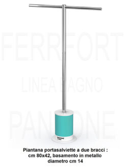 FLOOR STANDING DOUBLE ARM TOWER RACK PANTONE TURQUOISE 15-4825