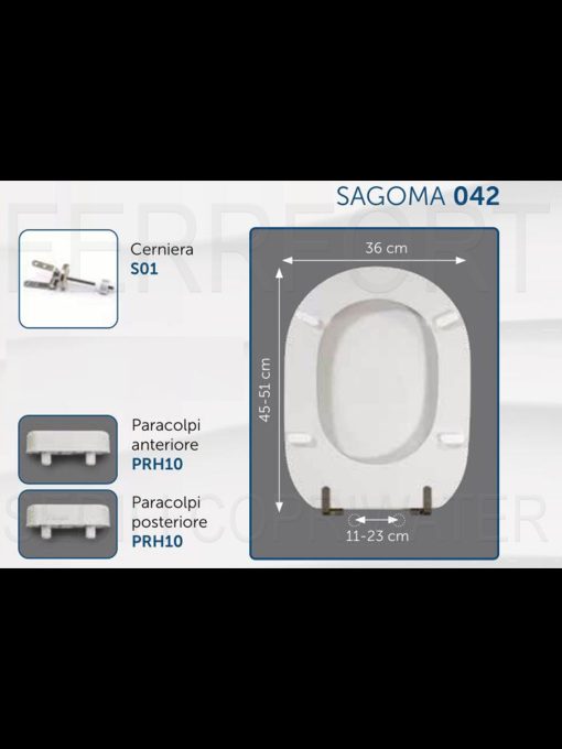 TECHNICAL DATA SHEET TOILET SEAT DIANA AZZURRA