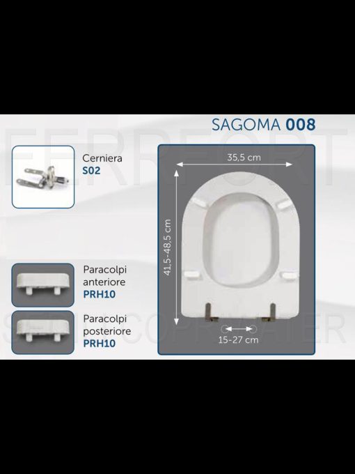 TECHNICAL DATA SHEET TOILET SEAT SFERA 52/54 CATALANO