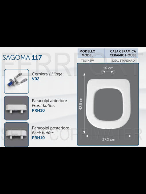 TECHNICAL DATA SHEET TOILET SEAT TESI NEW IDEAL STANDARD