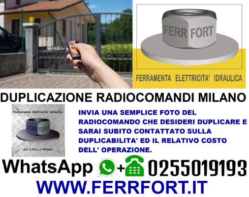 RADIO REMOTE CONTROL GATE DUPLICATION IN MILAN