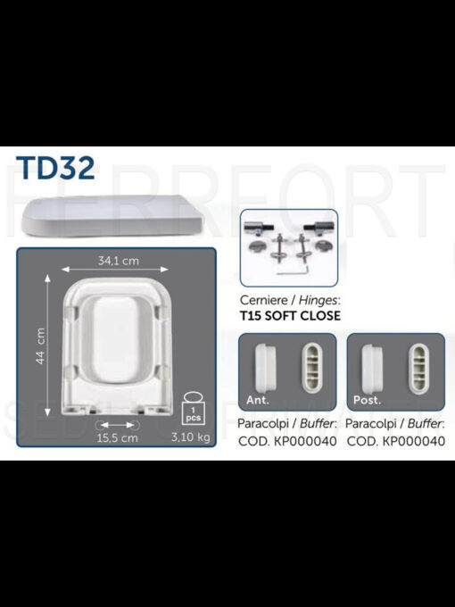 TECHNICAL DATA SHEET TOILET SEAT TRACCIA GSI SOFT CLOSE GSI