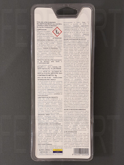 FOVAL GEL INSECTICIDE FOR COCKROACHES SYRINGE