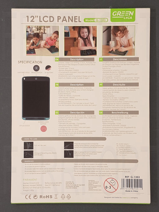 TAVOLETTA GRAFICA PORTATILE LCD 12 POLLICI