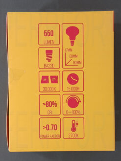 LAMPADINA LED CORNALUX TESTA A MARTELLO BA22D 7W 2700K 550 LUMEN 230V DIMMERABILE