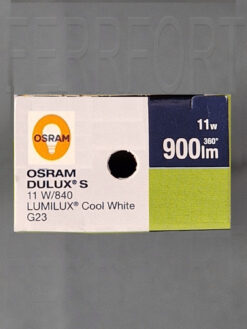 LAMPADINA A BASSO CONSUMO OSRAM DULUX S 11W/840 4000K 900 LUMEN 2PIN G23 OSRDS11840