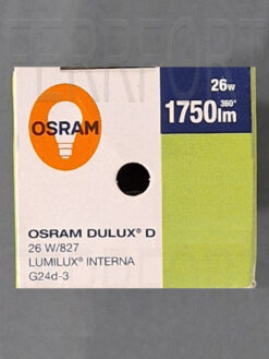 LAMPADINA A BASSO CONSUMO OSRAM DULUX D 26W/827 2700K 1750 LUMEN 2PIN G24D-3 OSRDD26827