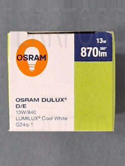 LAMPADINA A BASSO CONSUMO OSRAM DULUX D/E 13W/840 4000K 870 LUMEN 4PIN G24Q-1 OSRDDE13840